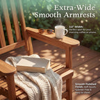 Devoko Outdoor Rocking Chair Acacia Wood Porch Rocking Chairs, Outdoor Chairs with Widened Armrest for Porch, Poolside, Balcony and Yard, Natural (2-Piece Chairs Set)