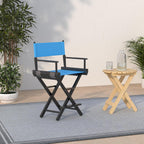Casual Home 220-02/021-27 Director Chair 24" - Counter Height BlackFrame/Turquoise Canvas