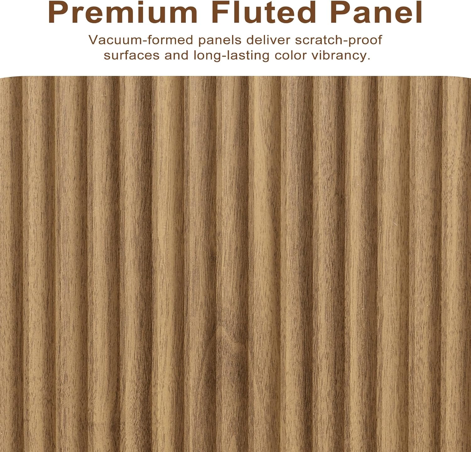 Fluted Sideboard Buffet Cabinet, 63" Wooden Credenza Storage Cabinet with 4 Doors and Adjustable Shelves, Fluted Sideboard Cabinet for Kitchen, Living Room, Natural Oak