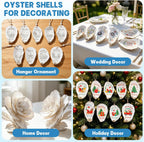 30PCS 3"-4" Flat Oyster Shells, Natural Seashells for Crafts, Decoupage, Beach Wedding Decor & Christmas Ornaments, Bulk Medium Oyster Shells
