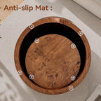 Round Nesting Coffee Tables Set of 2,Modern Coffee Table with Burl Wood Grain Finish, Round Center Table Side End Table with Storage for Living Room Office (24.8in+17.3in),Brown