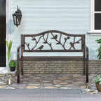 Outdoor Bench Patio Chair Metal Garden Furniture Deck Backyard Park Porch Seat