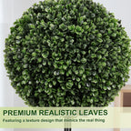 VIVATREES 3FT UV-Resistant Artificial Triple Ball Boxwood Topiary Set of 2, All-Weather Outdoor & Indoor Decor for Garden, Porch, Entryway