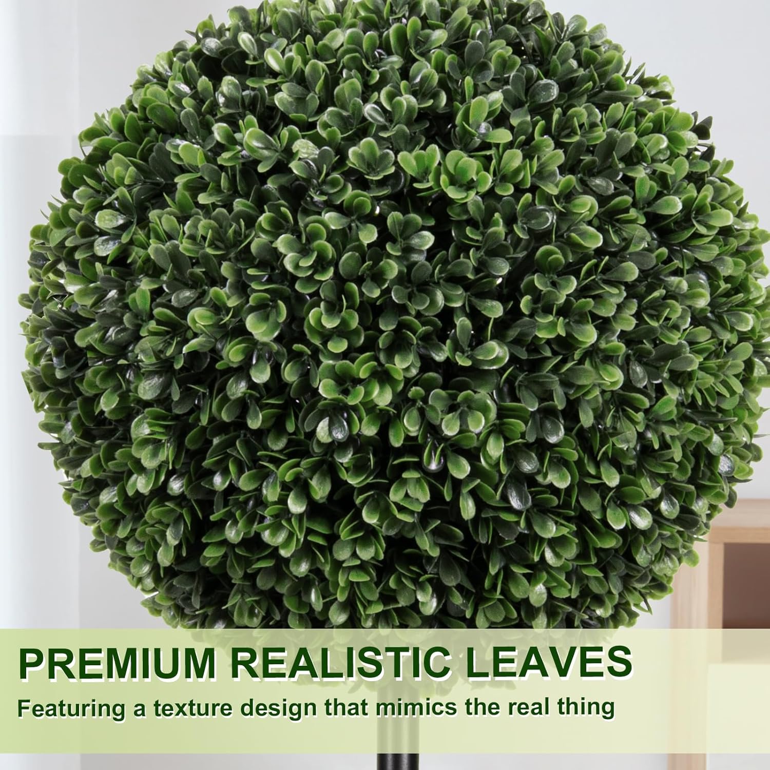 VIVATREES 3FT UV-Resistant Artificial Triple Ball Boxwood Topiary Set of 2, All-Weather Outdoor & Indoor Decor for Garden, Porch, Entryway