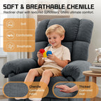 Korser Recliner Chair for Living Room, Manual Recliner with Thick Upholstered & Side Pockets, Small Recliner for Small Spaces, Lounge Chair for Nursery Bedroom Apartment RV, Chenille