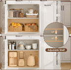 Kitchen Island with Power Outlet & Trash Cabinet, 47.6" Roman Style Rolling Kitchen Island with Drop Leaf Tabletop 11.8", Kitchen Cart with Spice Rack & Drawers & Cabinets Coffee Bar Station