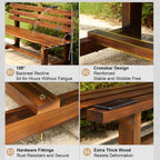 Solid Wood Outdoor Garden Benches with Backrests and Crossbeams, Capable of Supporting 1100 Lbs, Suitable for Porches and Terraces(Blue,180x38x79cm/71x15x31in)
