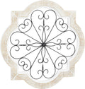 Deco 79 Wooden Scroll Home Wall Decor Wall Sculpture with Metal Scroll Work, Wall Art 22" x 1" x 22", White