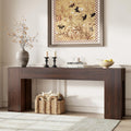 Epecoya Extra Long Sofa Console Table for Entryway Living Room, 79-Inch Farmhouse Wood Behind Couch Table, Rectangular Accent Console with Wooden Double Base for Hallway Foyer Entrance, Walnut Brown