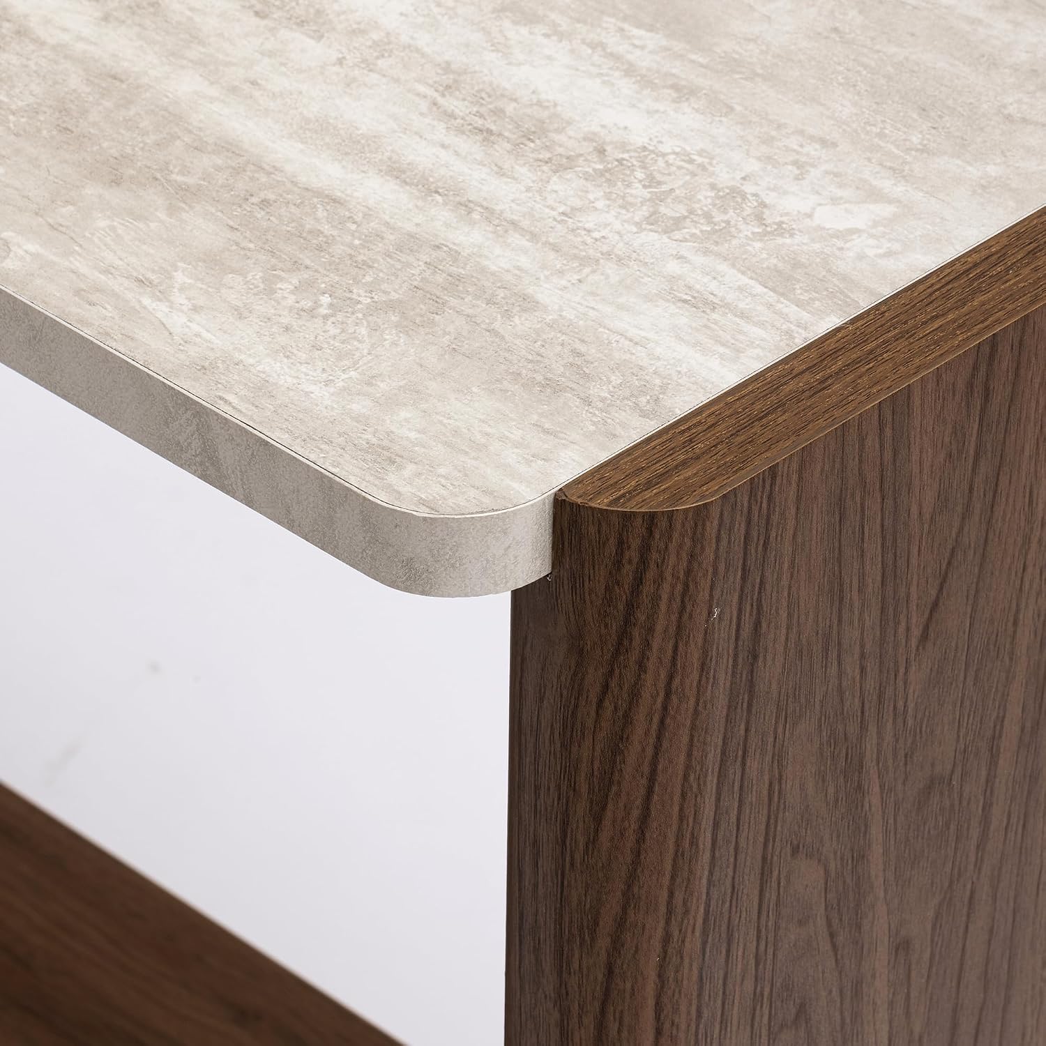 SUNBURY Modern Console Table with Faux Marble Top, 43 Inches Entryway Console Table with Open Shelf, Sofa Table Behind Couch for Hallwa, Living Room, Entrance