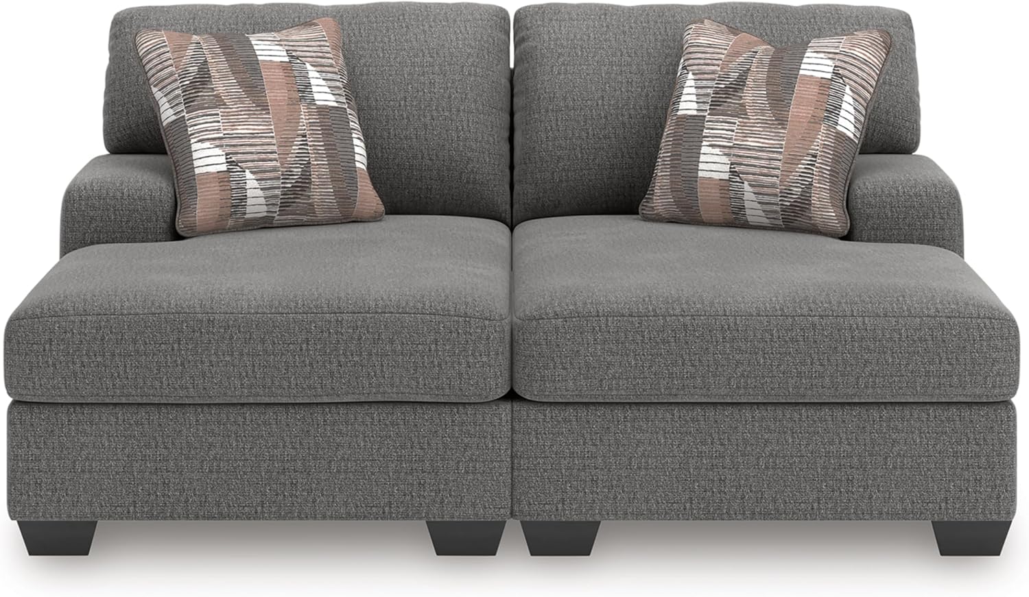 Signature Design by Ashley Seyler Lane Contemporary 2-Piece Super Chaise with Removable Cushion, Gray