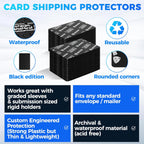 Ding Defend 4x6 Black Trading Card Shipping Protector 110 Pack - Sports Card Protectors Hard Plastic w/Rounded Corners, Hobby Shipping Shield for Graded Cards, Slabs, Top Loaders