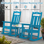 nalone Outdoor Rocking Chairs Set of 2, Oversized Porch Rocker Chair for Adult, All-Weather Resistant Patio Rocking Chair for Garden Lawn (Blue)