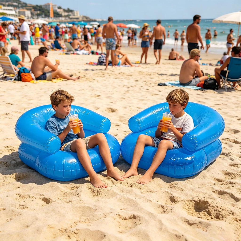 Kids Inflatable Chairs Blow up Chairs Inflatable Furniture,Portable Air Couch Furniture for Outdoor Indoor Camping Beach Room,Picnics Party Supplies (Blue)