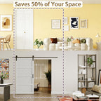 Bifold Doors for 36" x 80" Opening, 6 Panel White Primed Closet Doors with Concealed Hardware Kit, Hollow Core Interior Folding Barn Door Panels for Laundry, Pantry & Bedroom