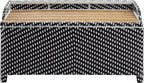 Greemotion Azur Beach Aluminum and All-Weather Wicker 41 in. Wide Storage Bench for Garden, Backyard, Patio, Pool Area, Porch, Black and White