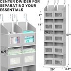 Simple Houseware Extra Large Heavy Duty Over the Door Organizer with 10 Clear Window Pockets, 80 lbs Capacity for Pantry, Closet, Bathroom, Gray