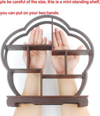 NWFashion Chinese Wooden Assemble Display Stand Symmetric Short Floor Curio Cabinets Shelf (3)