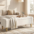 47 Inch Large Storage Ottoman Bench, Upholstered End of Bed Bench with Removable Lid, Diamond Tufted Seat, Wood Legs, Hidden Storage Organizer for Bedroom, Living Room, Entryway,Light Beige
