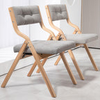 Padded Folding Chair,Folding Chair with Cushion 2 Pack,Wooden Folding Chairs and Comfortable Chairs Seat for Indoor, Kitchen, Office, Wedding Party and Dining Gray