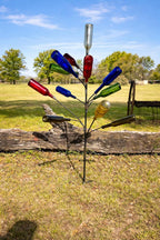 BottleTree The Freestyle | Outside Yard Garden Decor | 2 Pc Assembly | No Tolls Required | Displays 13 Bottles | 5 ft. Tall | Heavy Duty Welded Raw Steel | Unpainted | Made in Mississippi USA