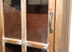Tall Storage Cabinet with Glass Door & 2 Drawers — Vintage Wood Display Cabinet, Single Door Cabinet with Shelves, Wood Storage Cabinet for Living Room (Solid Wood Frame + MDF)