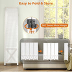 GOFLAME 4 Panel Pegboard Freestanding, 5.6 FT Display Stand with Solid Wood Frame, Foldable Privacy Screen, Room Separator, Display Board Organizer for Retail, Craft Show, White