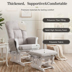 ANMINY 5pcs Glider Rocker Replacement Cushions Set - Thickened Glider Rocking Chair Cushions with 29.5 inch High Backrest & Side Pockets for Indoor Nursery, Washable & Non Slip, Beige