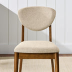 Best Choice Products Dining Chairs Set of 2, Mid-Century Modern Upholstered Wood, Armless w/Seat Cushion, Padded Backrest - Walnut/Oatmeal