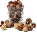 MyGift 100-Piece Brown Assorted Artificial Acorn Caps, Fall Autumn Vase Filler and Rustic Seasonal Decorations