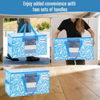 VENO 6 Pack Heavy Duty Moving Bags, Clothes and Comforter Storage Bags with Clear Window, College Dorm Essentials Packing Supplies, Foldable Boxes Alternative (Spring Breeze, 6 Pack)