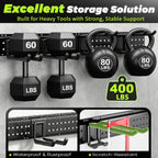 Garage Tool Organizer Wall Mount, 49.5 Inch Heavy Duty Garage Organization System with 10 Adjustable Hooks, Garden Tool Storage Rack for Garage, Yard & Shed, Holds Up to 400 lbs
