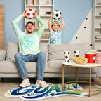 Soccer Rug, 24"x40" Area Rug Washable Low Pile Soft Soccer Mat for Boys Bedroom Playroom Entryway Soccer Decorative Room Decor