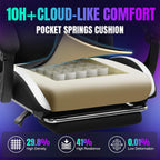 GTPLAYER RGB Gaming Chair with Footrest, LED Lights, Ergonomic Computer Chair with Linkage Armrest, Breathable Fabric for Home Office Desk - Video Game Chairs for Adults, Standard RGB