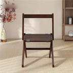 Folding Dining Chairs Set of 2 Foldable Bamboo Kitchen Chair Bamboo Frame Easy to Store for Apartment Small Space