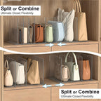SortNStore Bag & Purse Organizer for Closet: Adjustable Clear Handbag Storage Shelf - Plastic Clutch Dividers for Closet Organizers and Storage - Keep Carteras & Pocketbook Upright