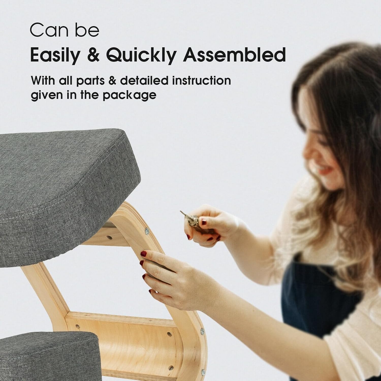 SlickBlue Rocking Kneeling Chair for Office and Home, Ergonomic Desk Stool for Posture Support