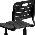 Flash Furniture Nila Set of 6 Adjustable Height Black Student Chairs with Black Pedestal Frames