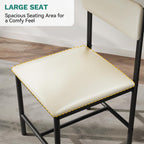 DWVO Dining Room Chairs Set of 4, White Modern Dining Chairs with Upholstered Faux Leather Cushion Seat Backrest, Kitchen Chairs with Metal Legs for Living Room Restaurant