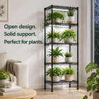 GRANNY SAYS 5-Tier Narrow Storage Shelves for Small Spaces – 15.8" W Metal Shelving Unit, Adjustable Wire Shelf, Freestanding Storage Rack for Bathroom, Laundry, Kitchen Pantry, Garage, Black