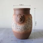 Rustic Farmhouse Vase, Lion Head Pattern Design for All Home Decor Styles, Ceramic Flower Vase, Ideal for Living Room,Dining Room, Mantel, Bedroom,Office, Bookshelf Decoration