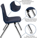 EMMA + OLIVER Navy Student Stack School Chair - 12-inch