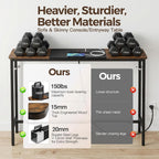 8.6" Narrow Console Table Behind Couch, 39.7” L x 32.3” H, Slim Sofa Table with Fast Charging Station for Small Spaces, Skinny Entryway & Hallway Table, Easy Assembly