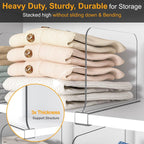 OKPOW Shelf Dividers for Closet Organization - 8 Pack 8" Tall X 12" Deep Acrylic Clear Sturdy Separators for Clothes Purse - Adjustable Removable Easy to Install Storage for Wood Cabinet Housewife