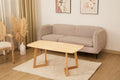 Mid-Century Modern Rectangular Coffee Table, Solid Wood Small Coffee Table with Unique Z-Shaped Legs, Minimalist Natural Wood End Table for Living Room, Apartment, Small Space, Easy Assembly