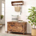 HOOBRO Toy Box, Retro Wooden Look Storage Chest with Safety Hinge, Entryway Storage Bench Supports 220 lb, 29.9 x 15.7 x 18.9 Inches Toy Chest Organizer, Easy Assembly (Rustic Brown) BF75CW01G2