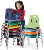 Jonti-Craft Berries 8142JC1003 Stacking Chair with Chrome-Plated Legs, 12" Height, Blue