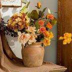 Sungmor Rustic Ceramic Flower Vase with Handles, Decorative Pottery Vase 7 Inch Terracotta Plant Pots, Cement Textured Vases Home Decor, Indoor Fresh Flowers Planter, Dried Flower Arrangements