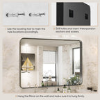 NEWBULIG 22"x30" Black Wall Mirror, Bathroom Mirrors for Over Sink, Matte Metal Framed Vanity Mirror with Tempered Glass, Entryway, Living Room, Bedroom