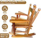 HRVEOCEI Kids Rocking Chair Ages 3-5, Wooden Porch Rocker with Slatted Back Support for Living Room Indoor & Outdoor, Easy Assembly (Oak)